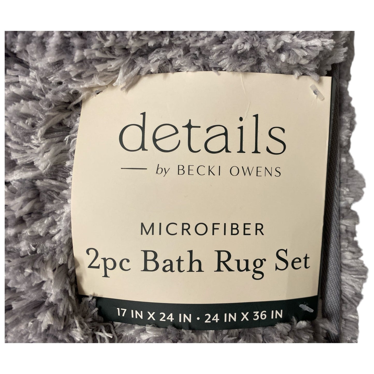 details by Becki Owens Heathered Microfiber Bath Rug Set, Non-Slip Backing, 2pc