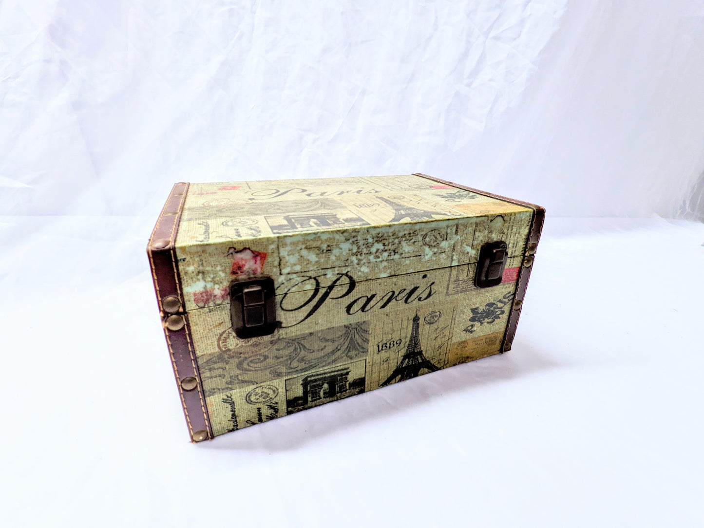 Off to Paris Vintage Suitcase