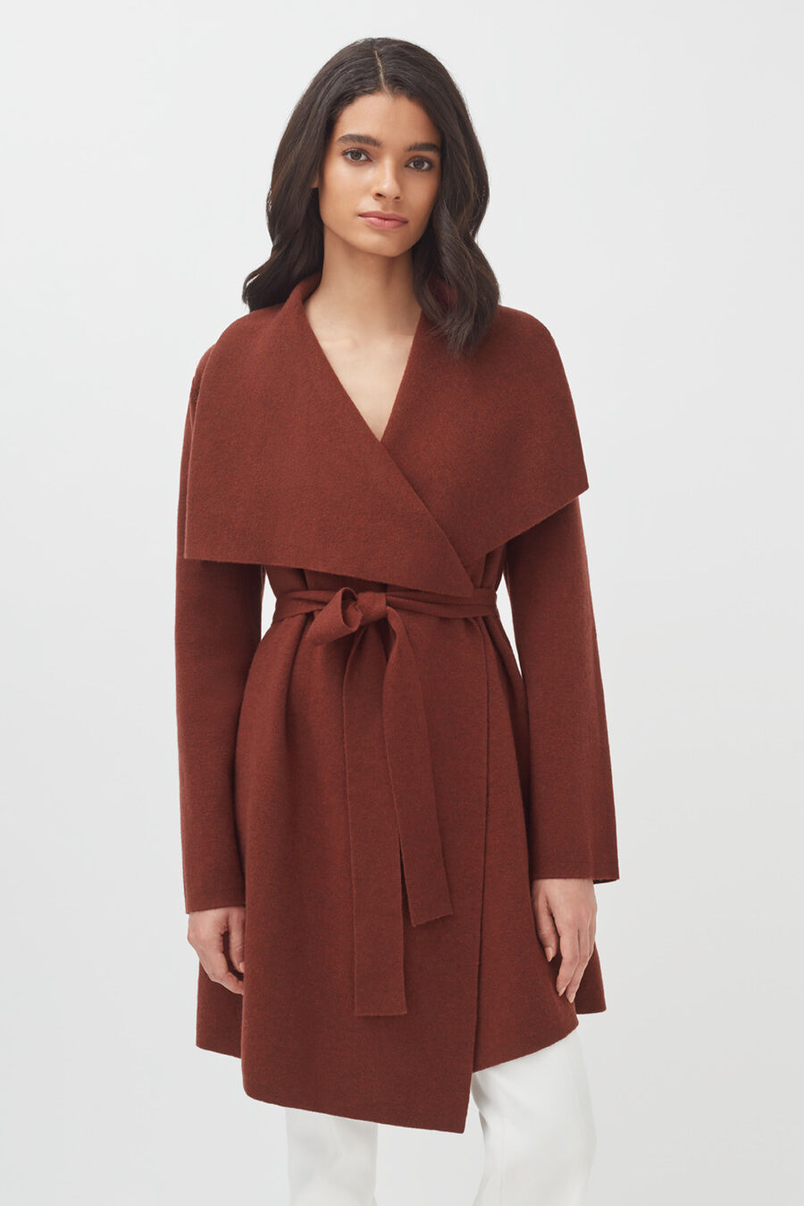 Wool Cashmere Short Wrap Coat (Earlier Version)