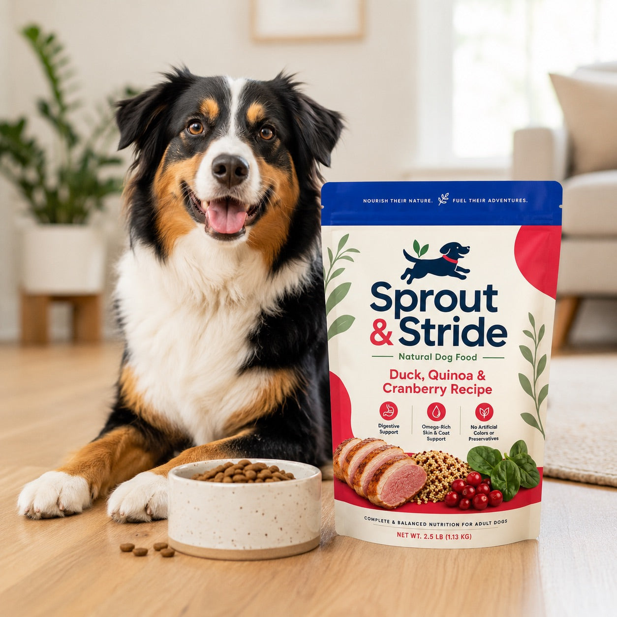 Sprout & Stride Duck, Quinoa & Cranberry Natural Dog Food