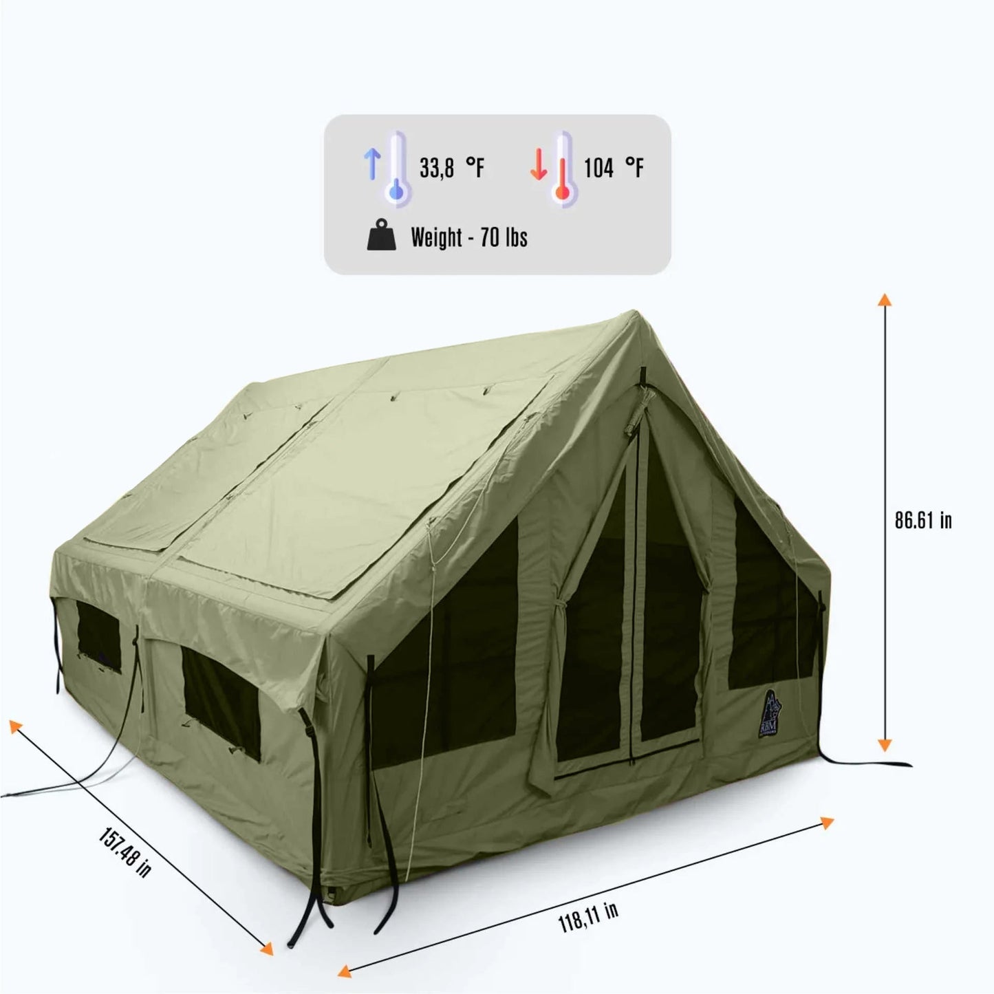 RBM Inflatable tent Panda Large Khaki for 2-6 person