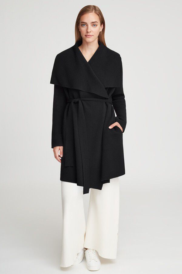 Wool Cashmere Short Wrap Coat (Earlier Version)