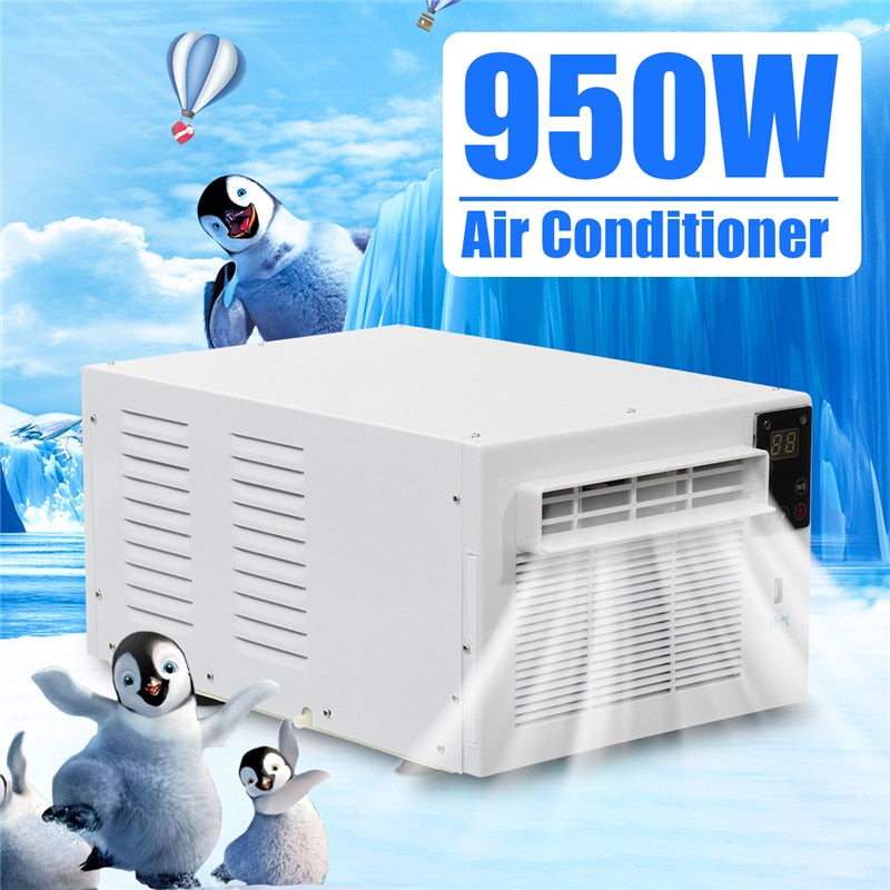 950W Portable Air Conditioner Cold/Heat dual use 24-hour timer 110V/AC 2 gear lighting LED control panel With remote control