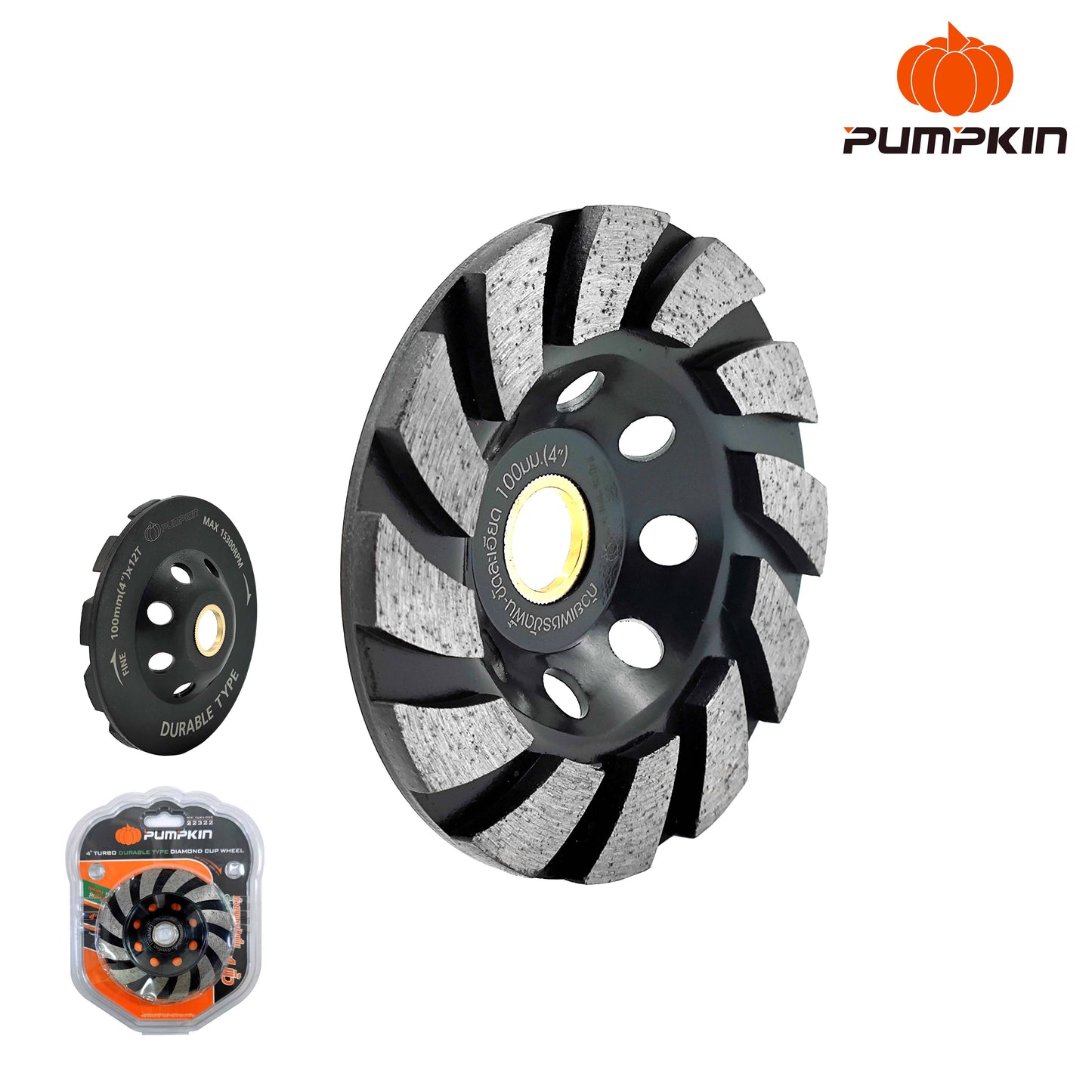 Pumpkin 12t Durable Type Segment Diamond Cup Grinding Wheel 100x20(16)mm | Model: PM22322