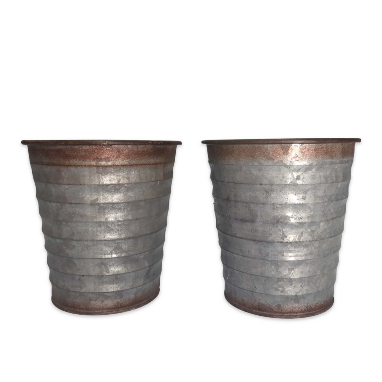 Ribbed Galvanized Vase