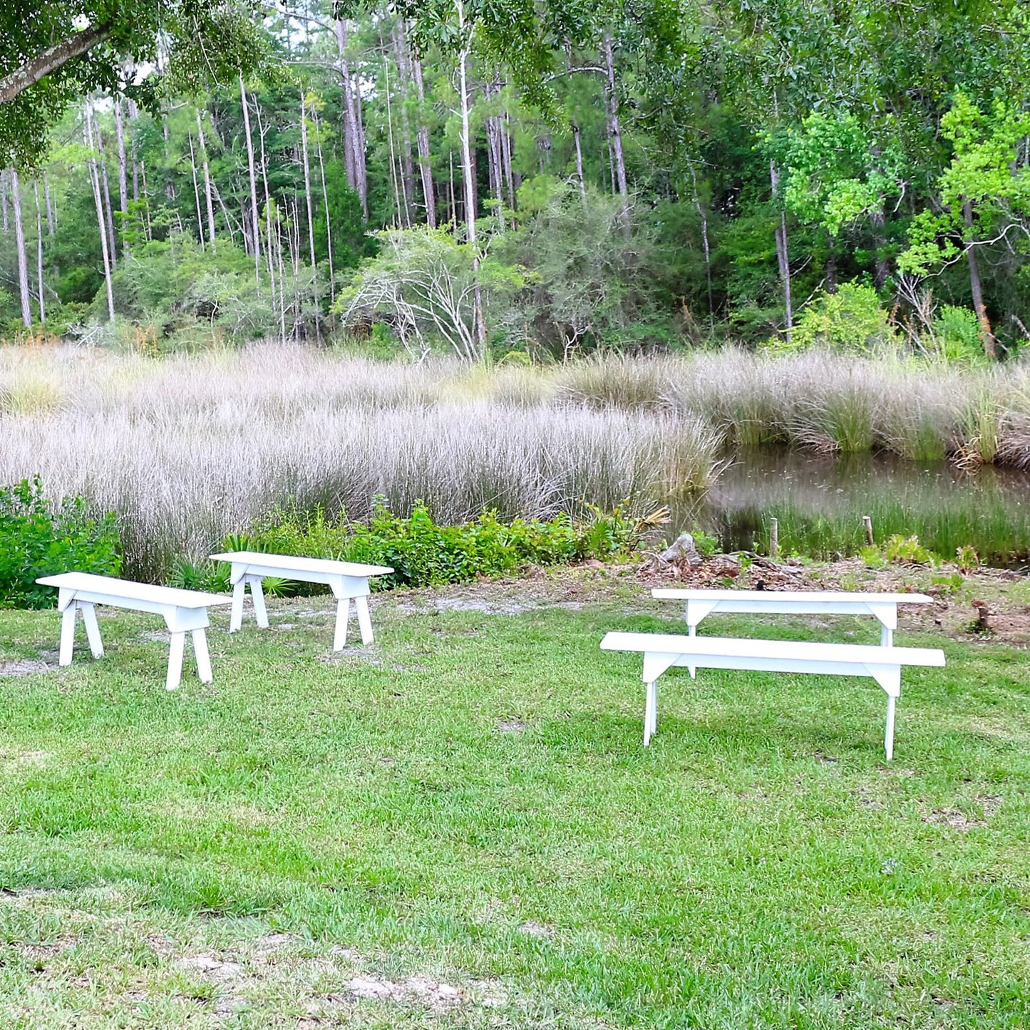 5' White Bench Rental