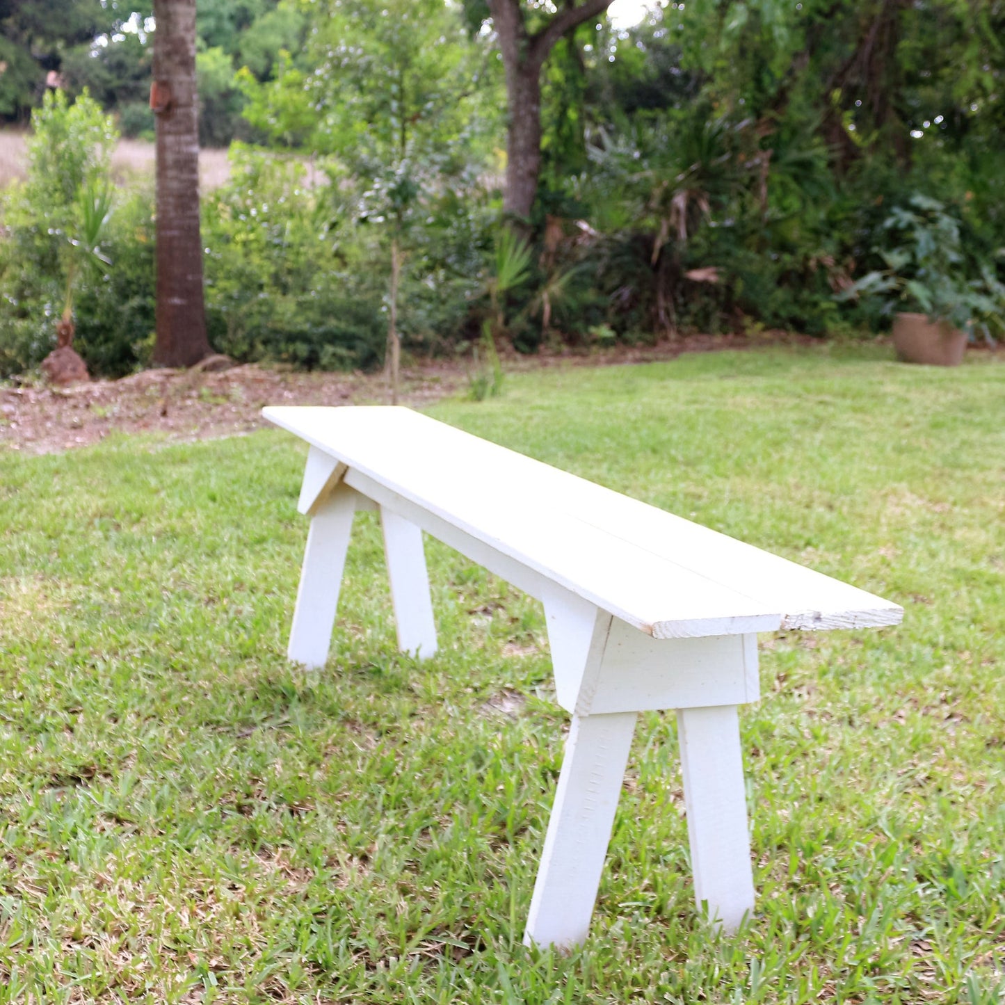 5' White Bench Rental