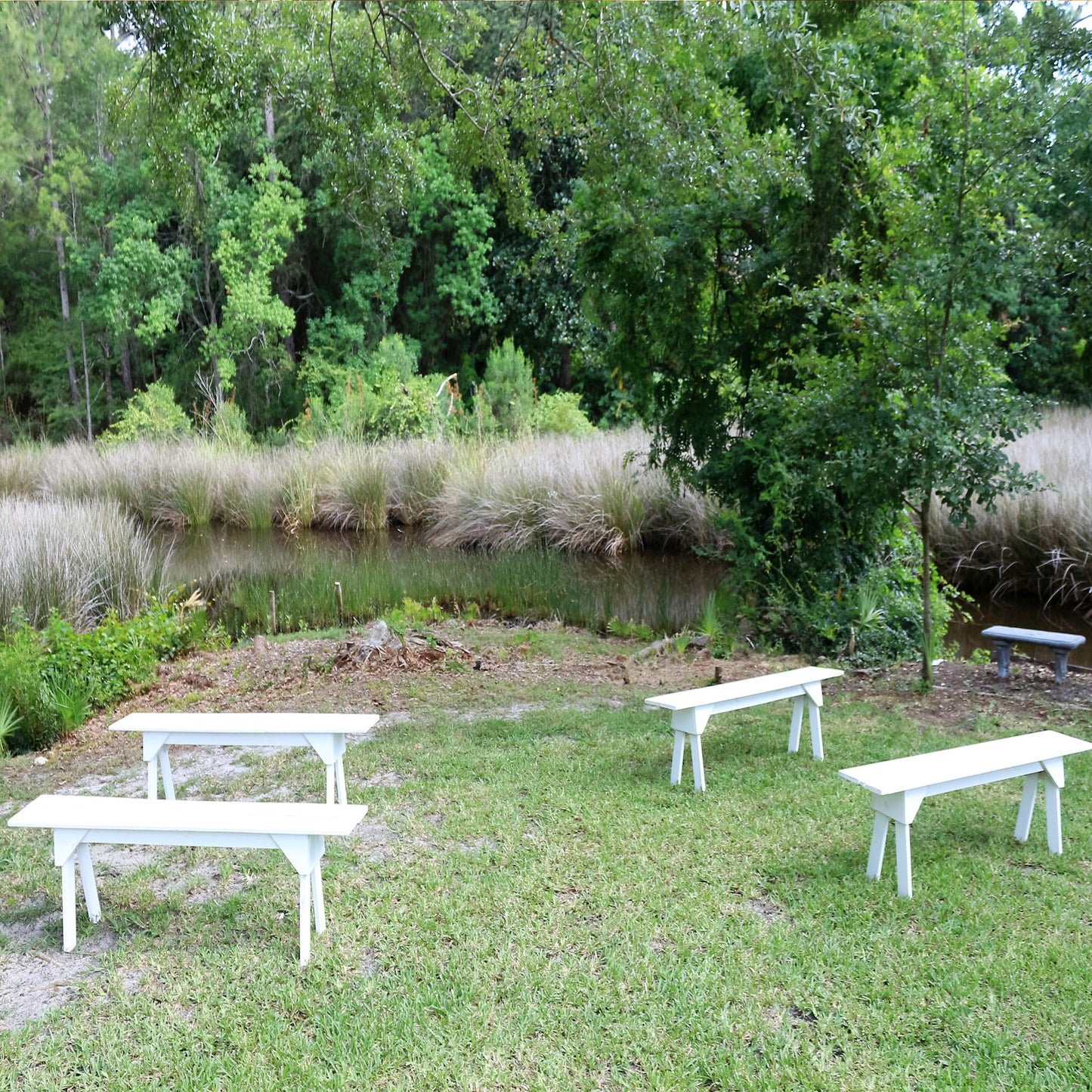 5' White Bench Rental