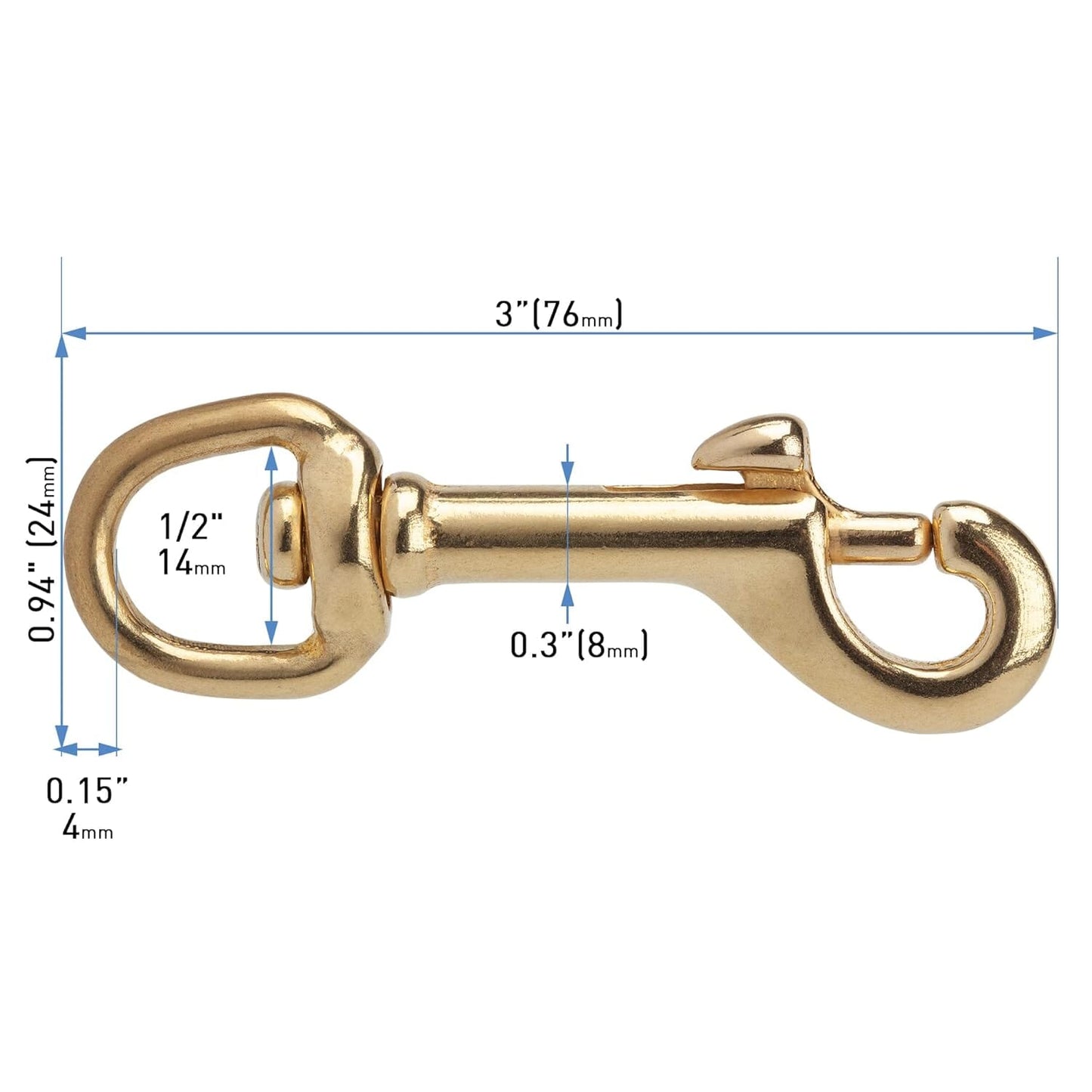 Solid Brass Swivel Snap Hook Heavy Duty Clip