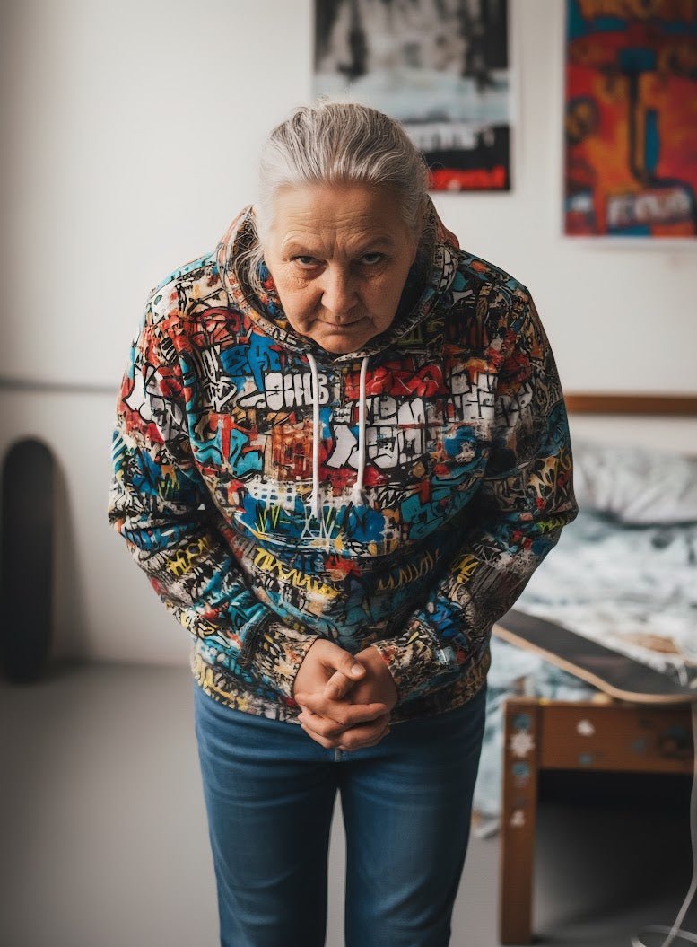 Wall of Graft Titti Splatter Art Digital Graphic Hoodie