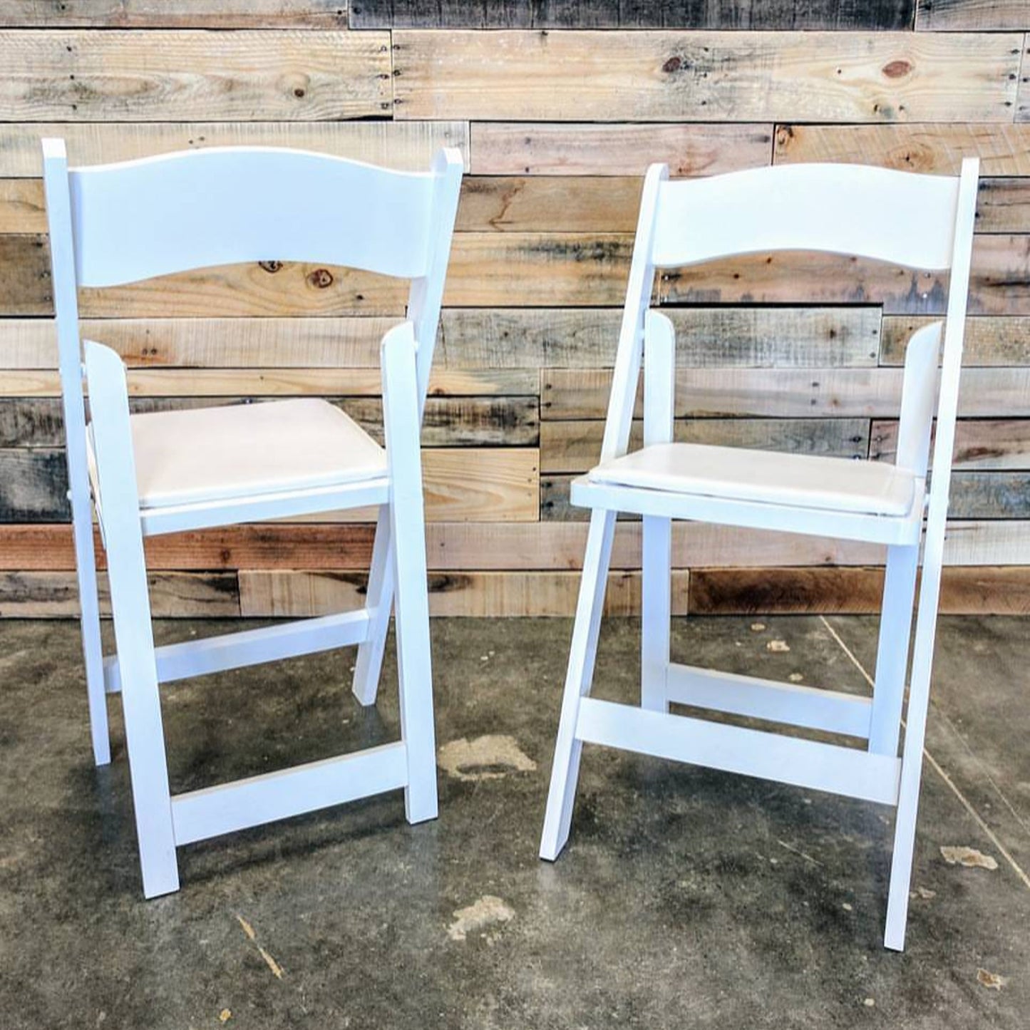 Padded White Folding Wedding Chair Rental