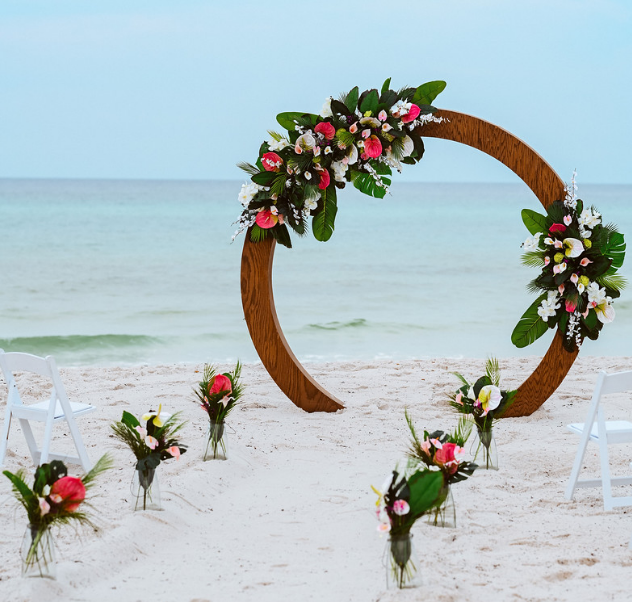 Wood Moon Gate Circle Arch