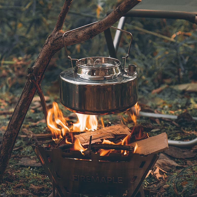 Wood Stove & Stainless Steel Pot Set