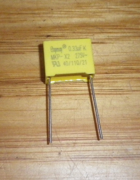 0.33uF 275VAC X2 Mains Suppression Capacitor - Part # .33MKPX2-275