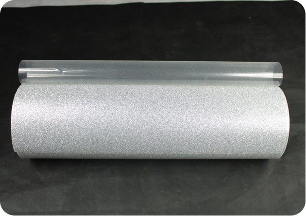 19.69inch Width Glitter Heat Transfer Vinyl Silver CDG-01 1Yard