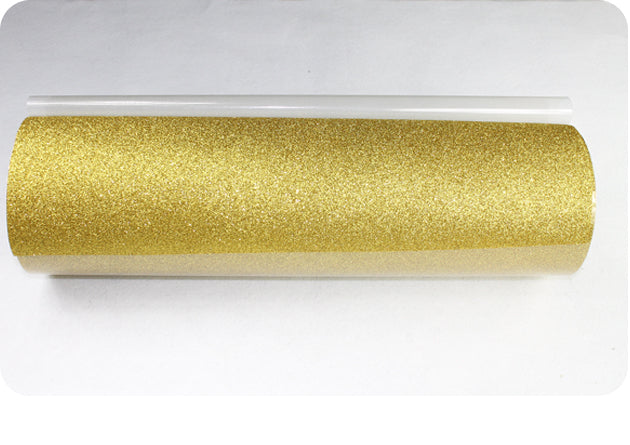 19.69inch Width Glitter Heat Transfer Vinyl Gold CDG-02 1Yard