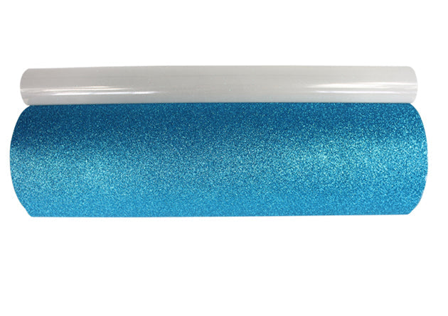 19.69inch Width Glitter Heat Transfer Vinyl Blue CDG-09 1Yard