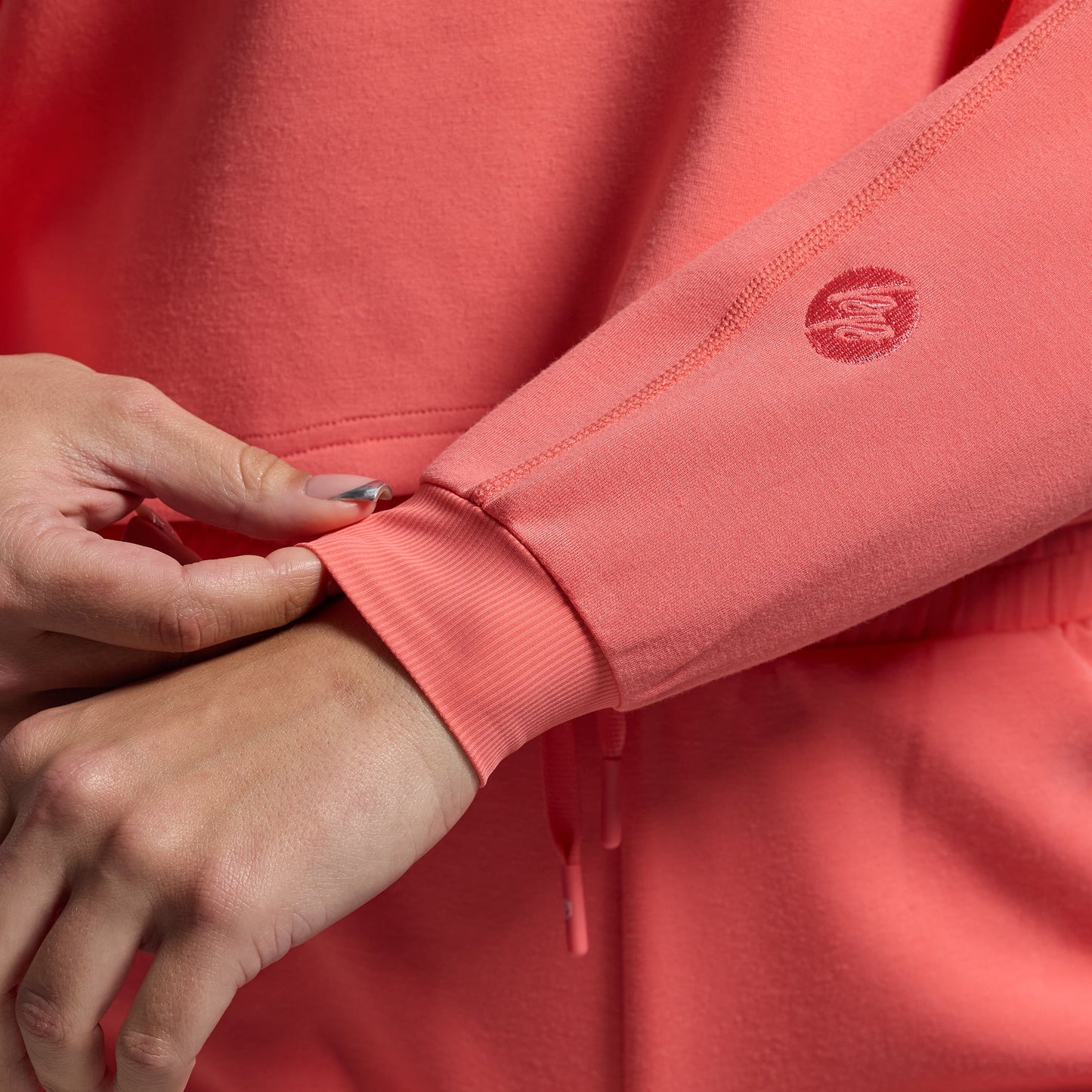 Lounge Lux Cropped Pullover (Hot Peach)