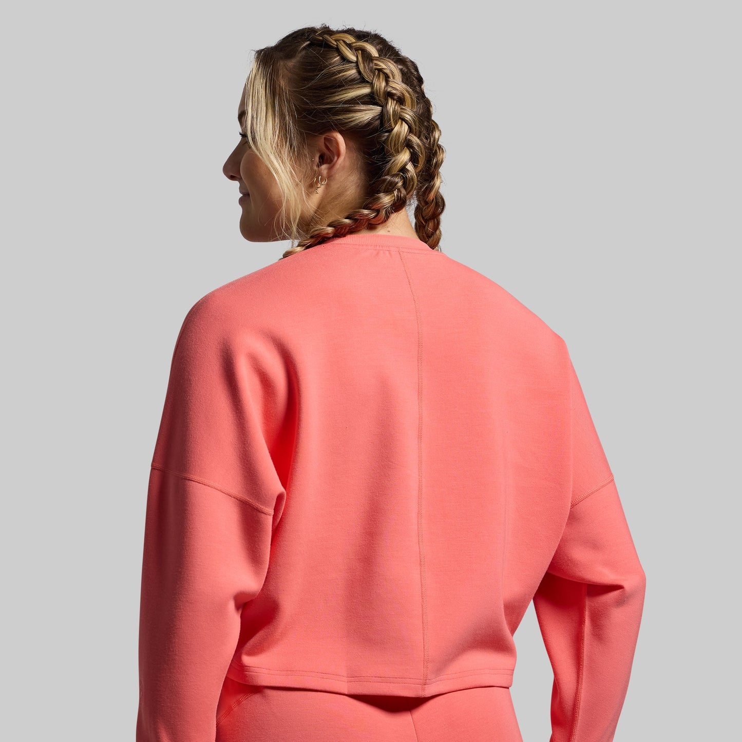 Lounge Lux Cropped Pullover Set (Hot Peach)