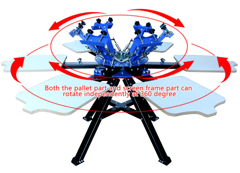 6 Color 6 Station Screen Printing Machine