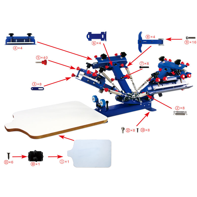 4 Color 1 Station Screen Printing Machine