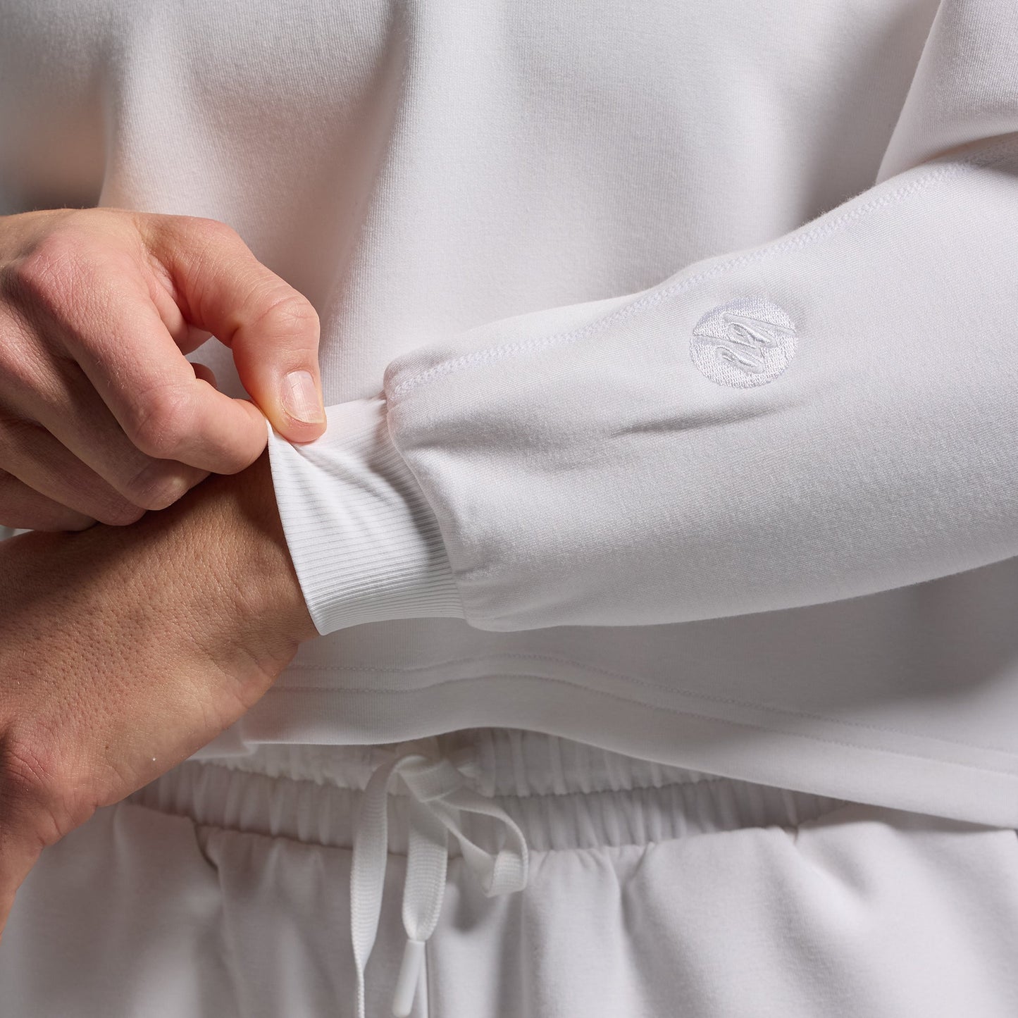 Lounge Lux Cropped Pullover (White)