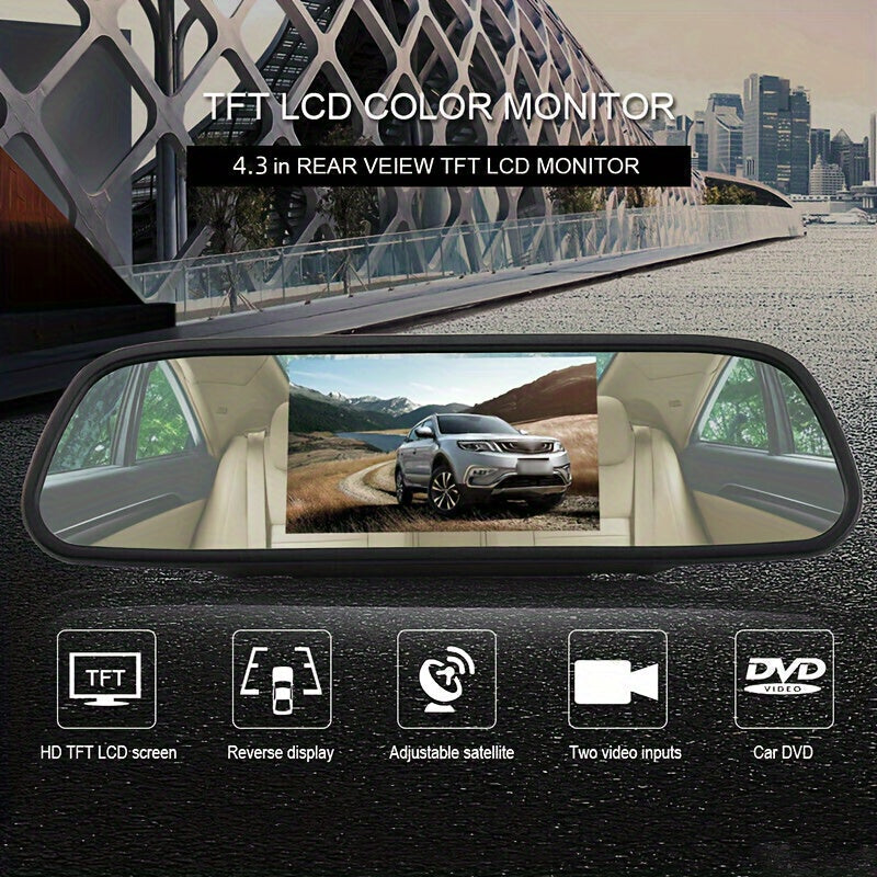 Bileeko Backup Rear View Camera with 10.92cm Mirror Monitor TJR9T6Y