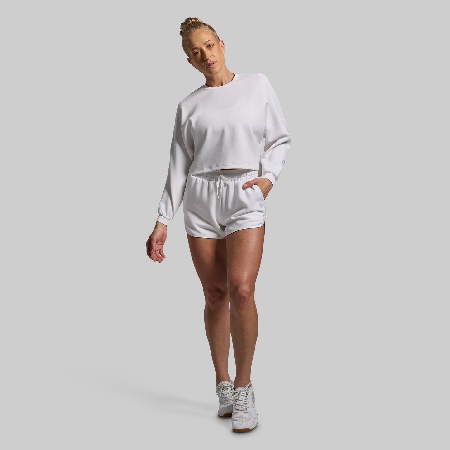 Lounge Lux Cropped Pullover (White)