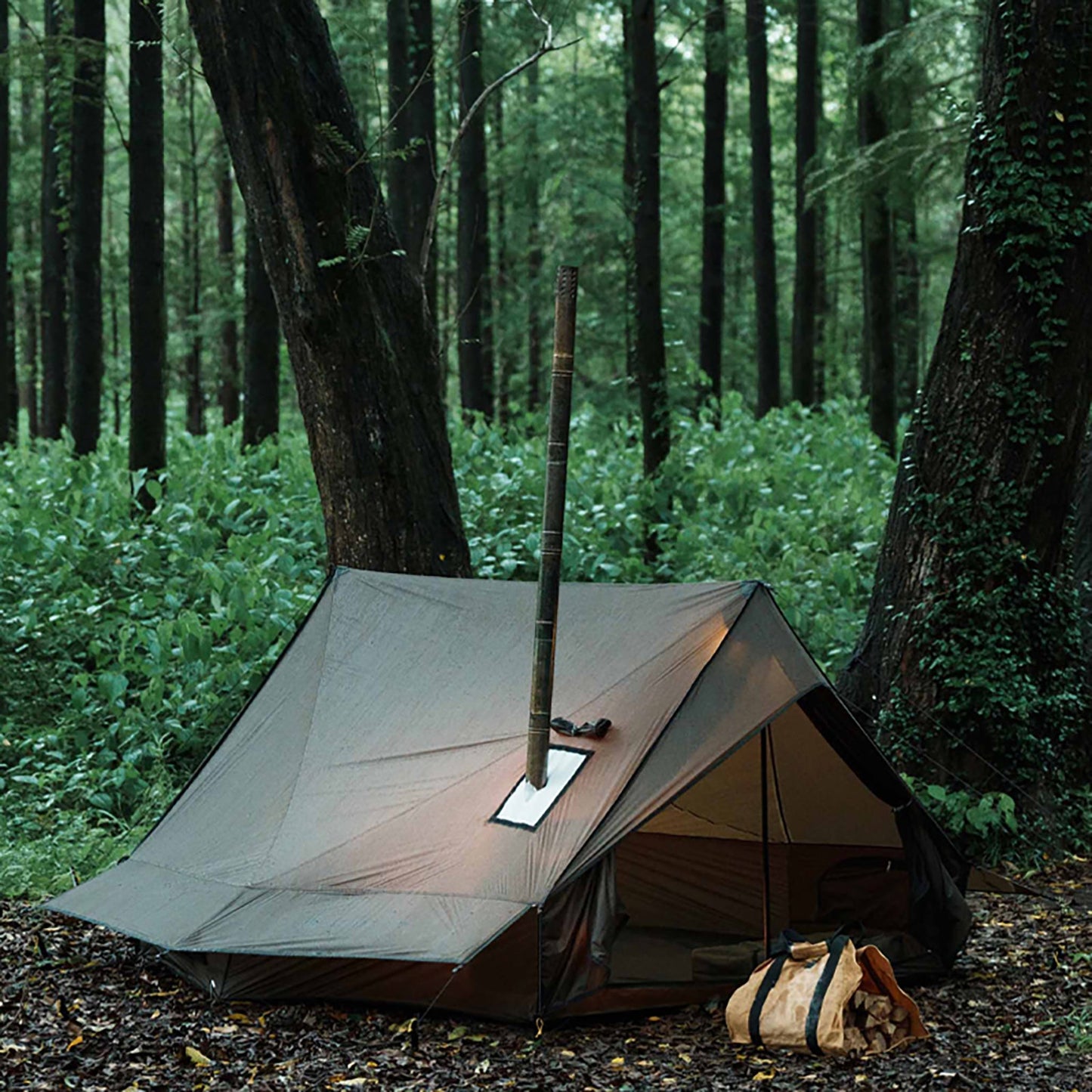 Tiny Cabin Style Camping Hot Tent With Two Poles Winter Camping Tent 006LX