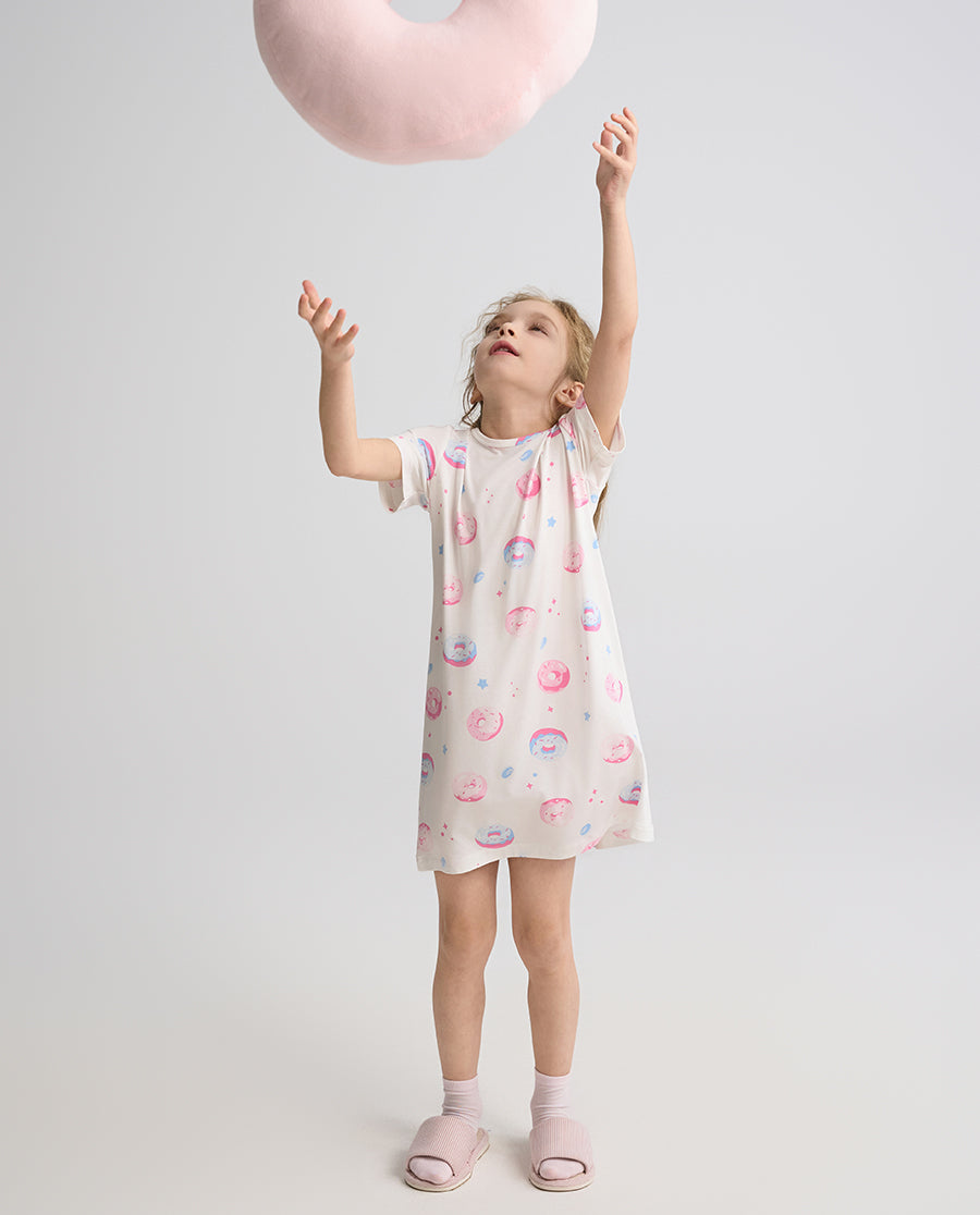 Aimer Kids Short-sleeved Nightdress For Girls