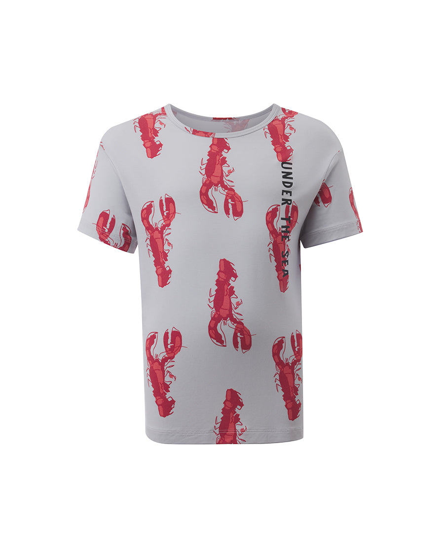 Aimer Kids Short-sleeve Tops Homewear Set For Boys