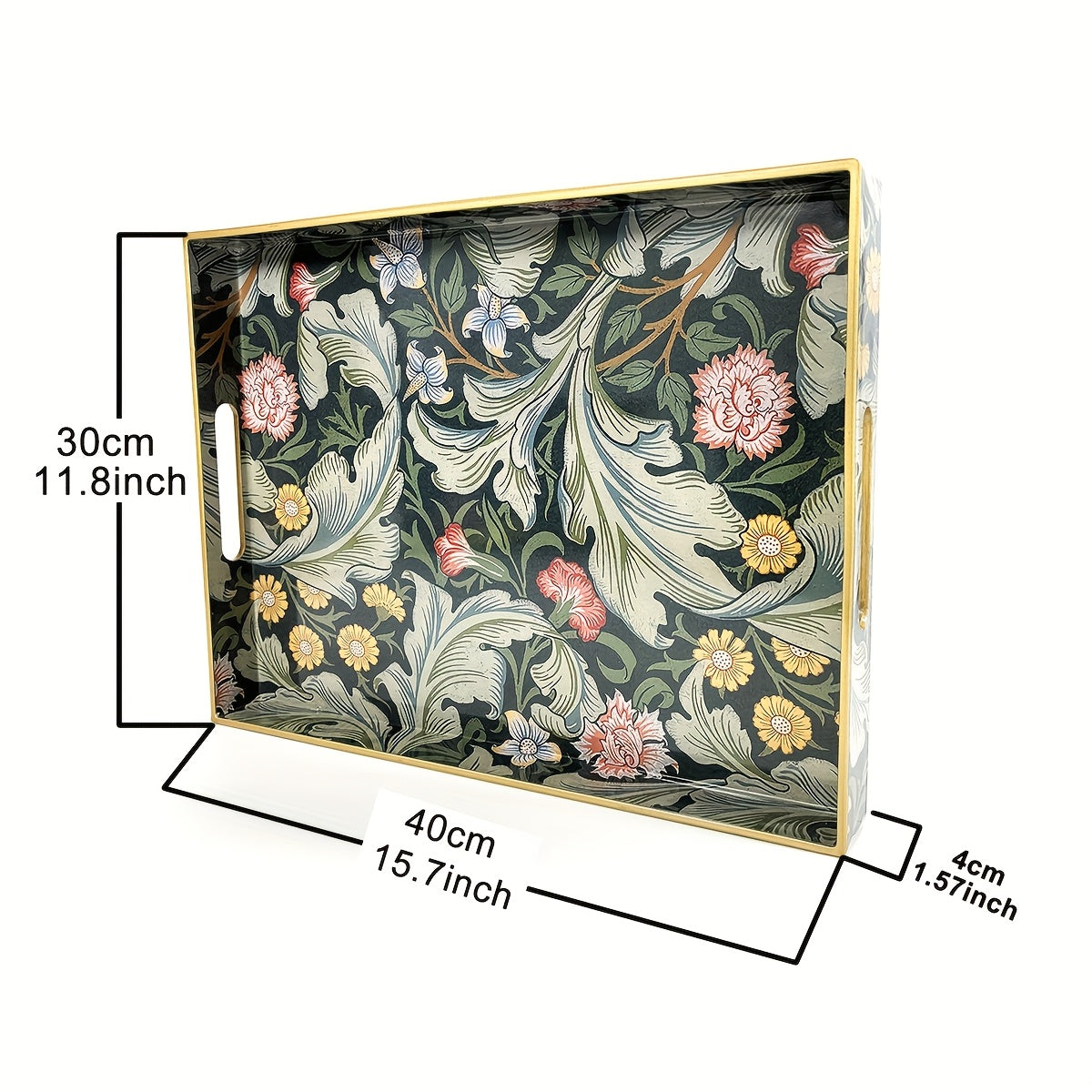 Decorative Serving Tray with Handles - SI2K