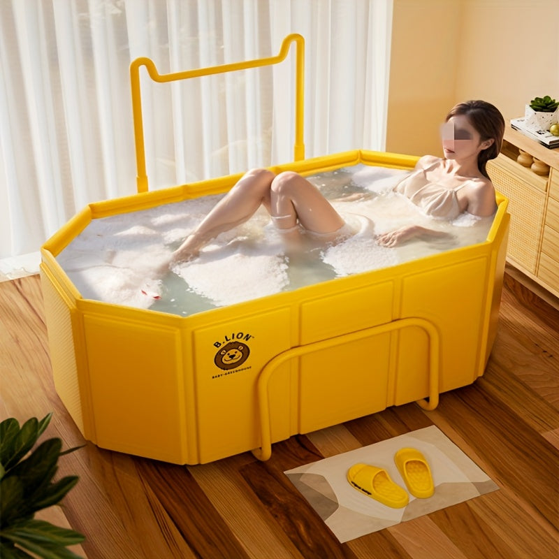 Extra Large Foldable Bathtub with Towel Holder for Couples TJR7M3X