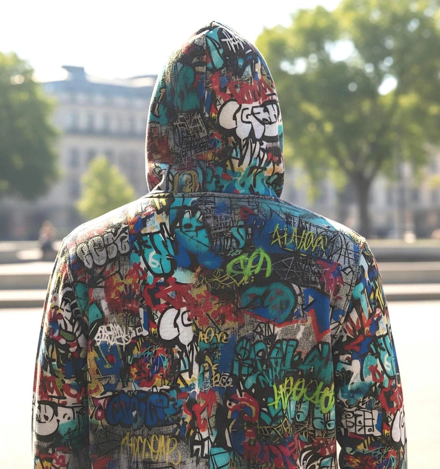 Urban Legend Kids Graffiti Hoodie | Bold AOP Street Art Pullover for Creative Children & Miniature Maximalists