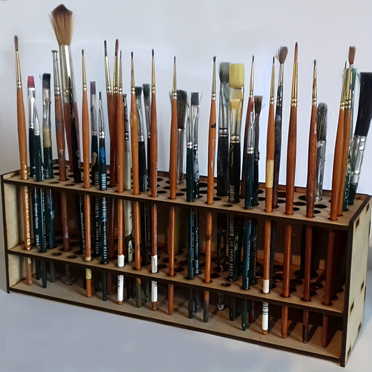 Spacious Modern Wooden Paint Brush Holder - M2BJ