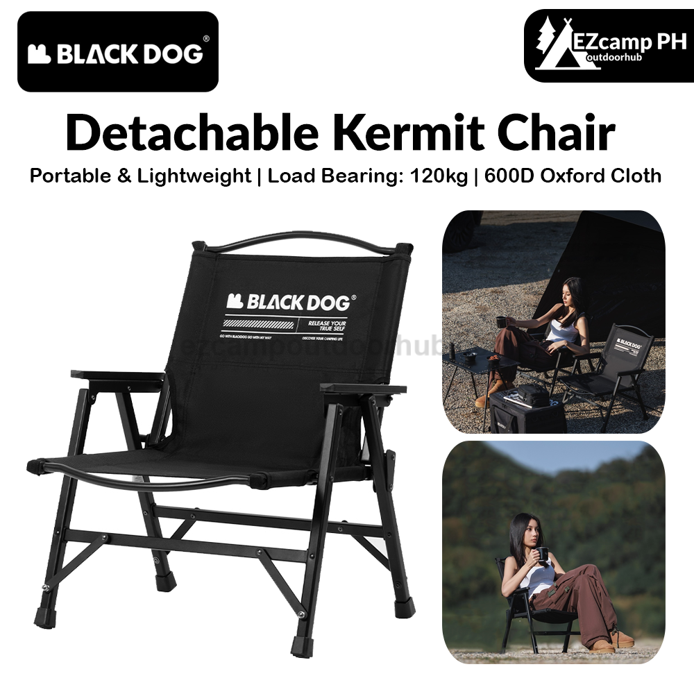 BLACKDOG Detachable Kermit Chair Portable Lightweight Detachable Seat Armchair Aluminum Alloy Outdoor Camping Fishing Folding Chair Load Bearing 120kg