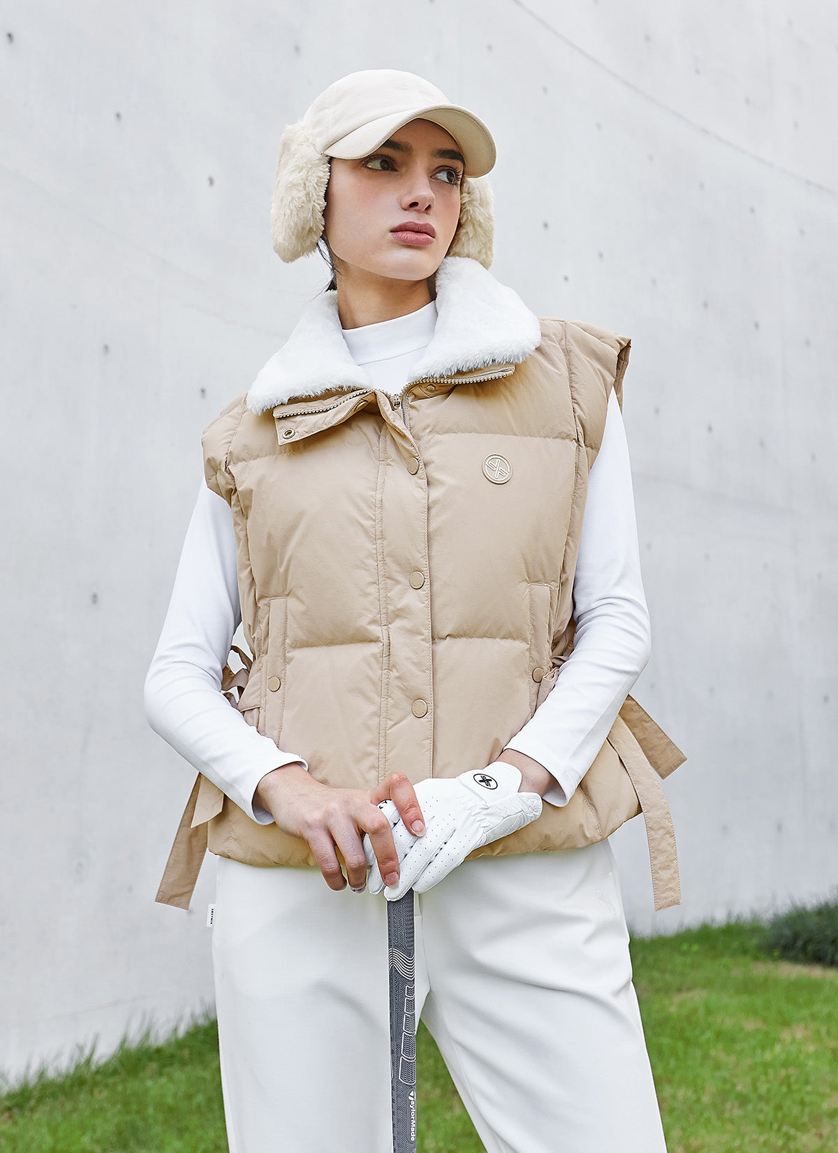 Faux Fur Collar Goose Down Vest