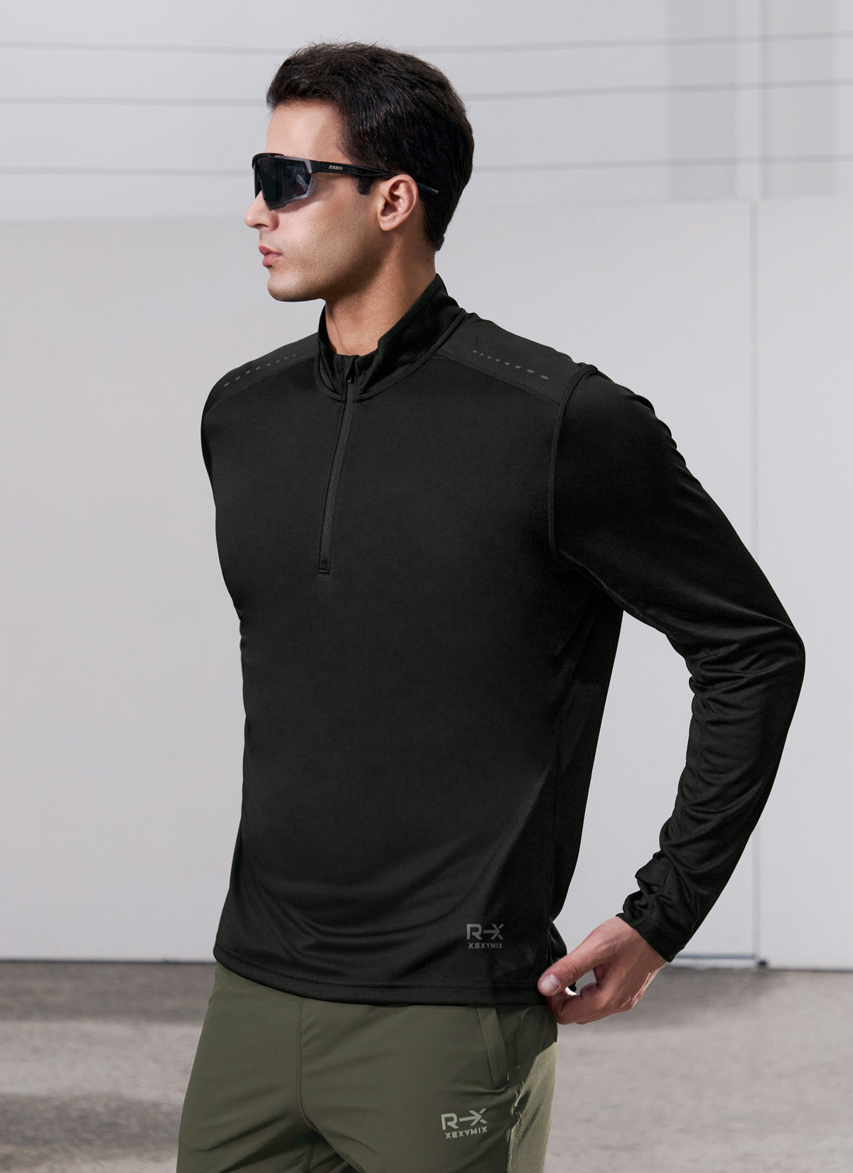 RX Stretch Mens Fingerhole Half Zip up