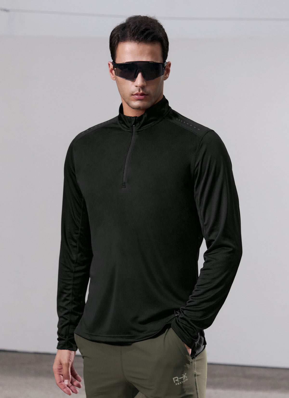 RX Stretch Mens Fingerhole Half Zip up