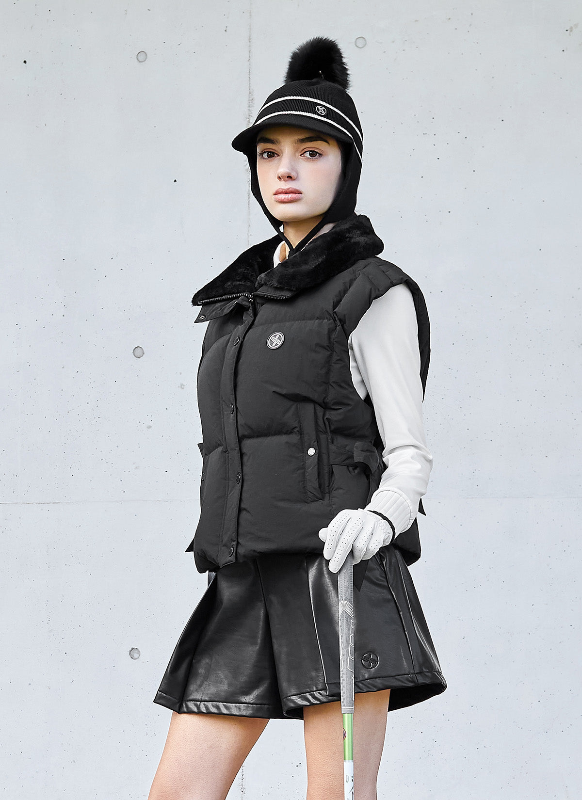 Faux Fur Collar Goose Down Vest