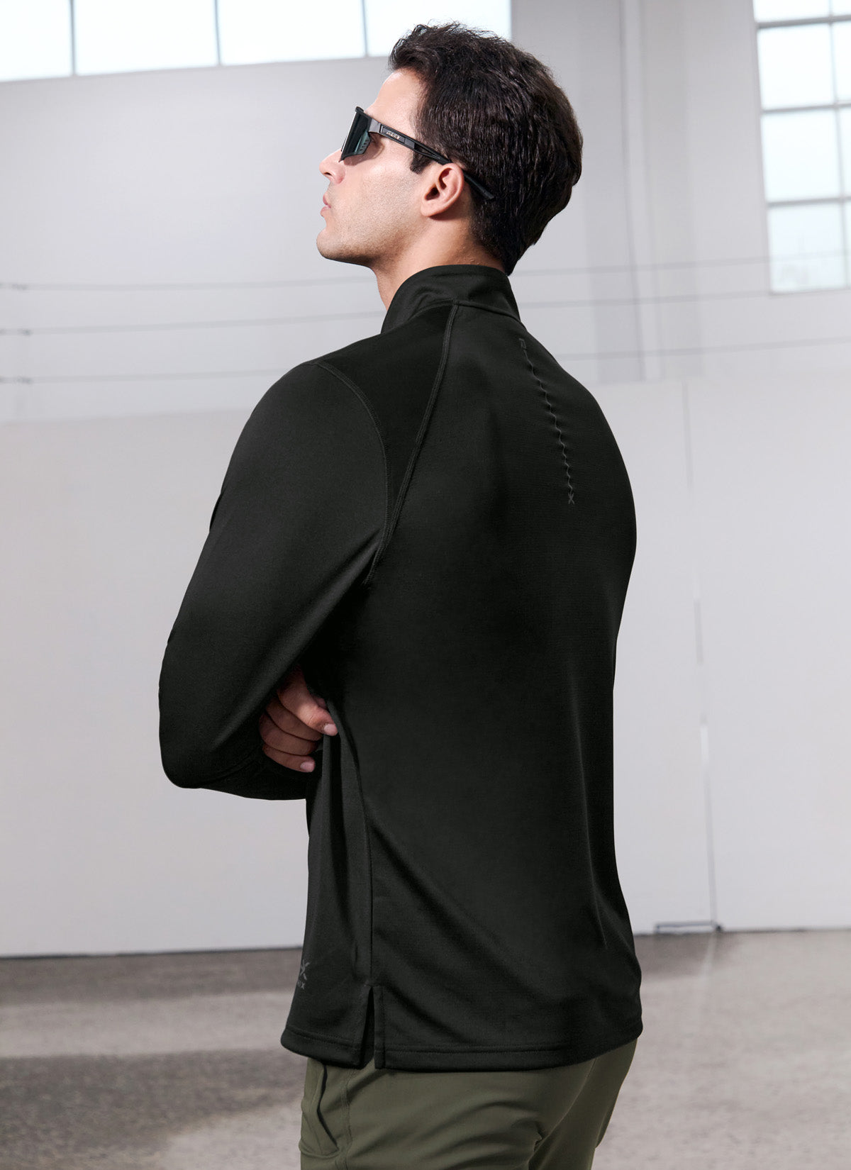 RX Stretch Mens Fingerhole Half Zip up