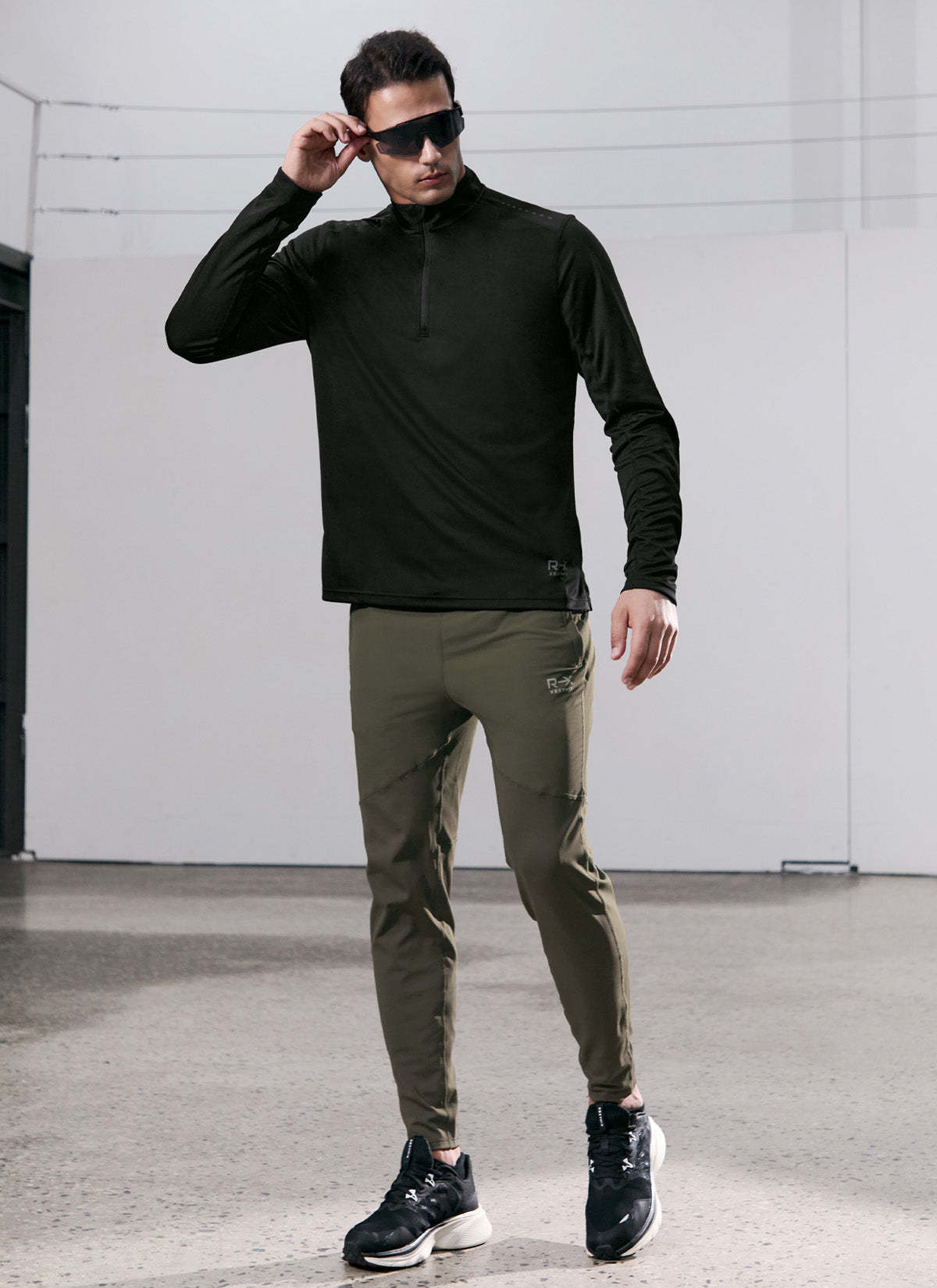 RX Stretch Mens Fingerhole Half Zip up