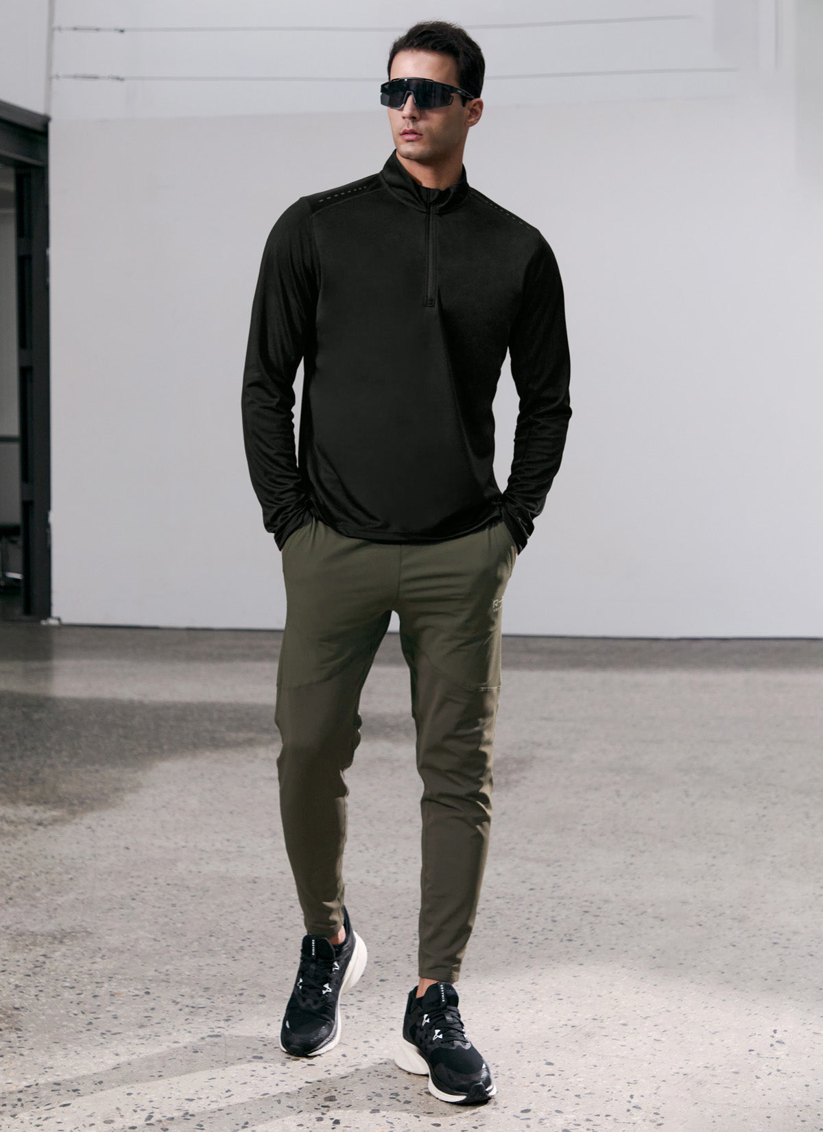 RX Stretch Mens Fingerhole Half Zip up