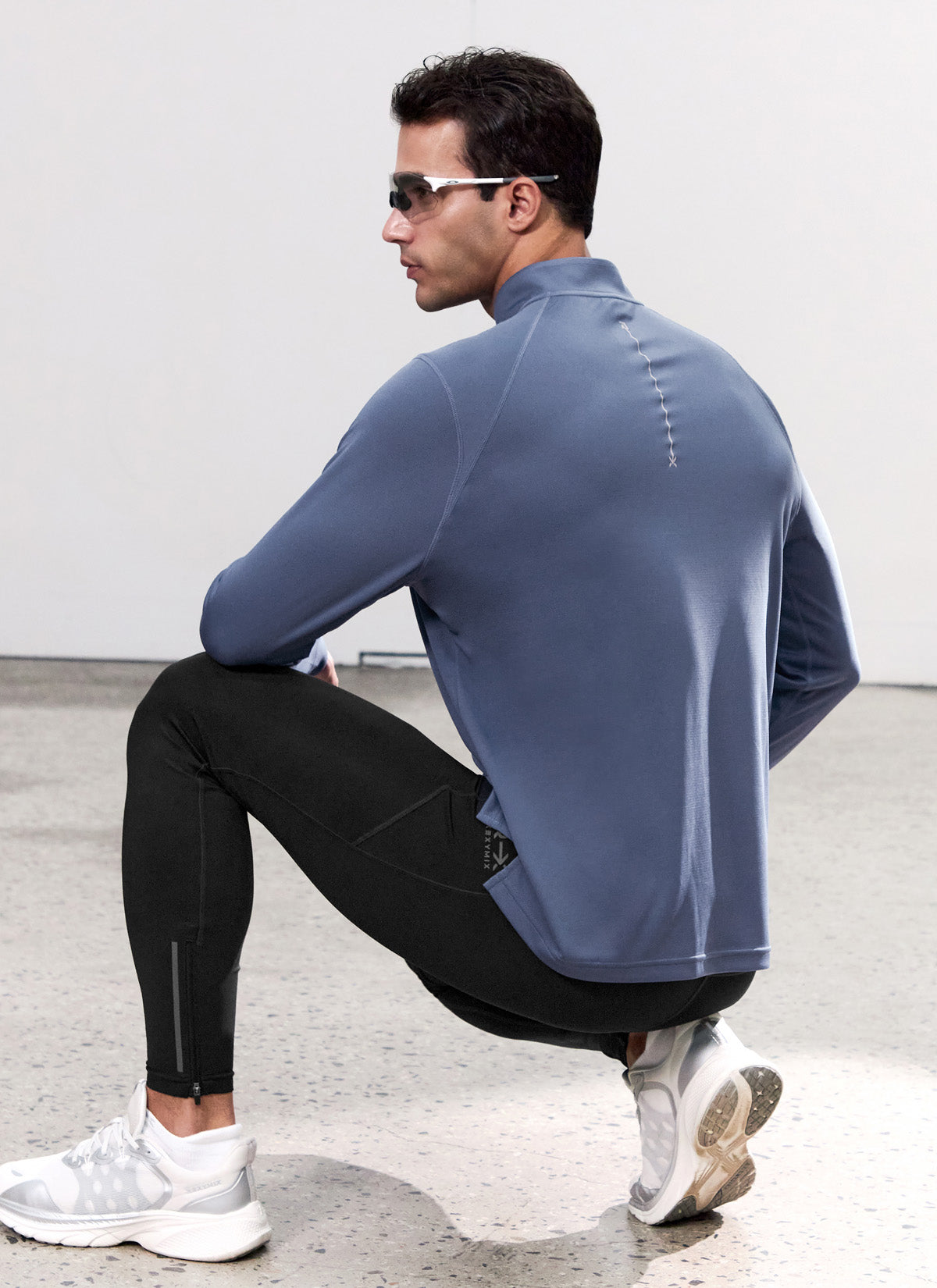 RX Stretch Mens Fingerhole Half Zip up