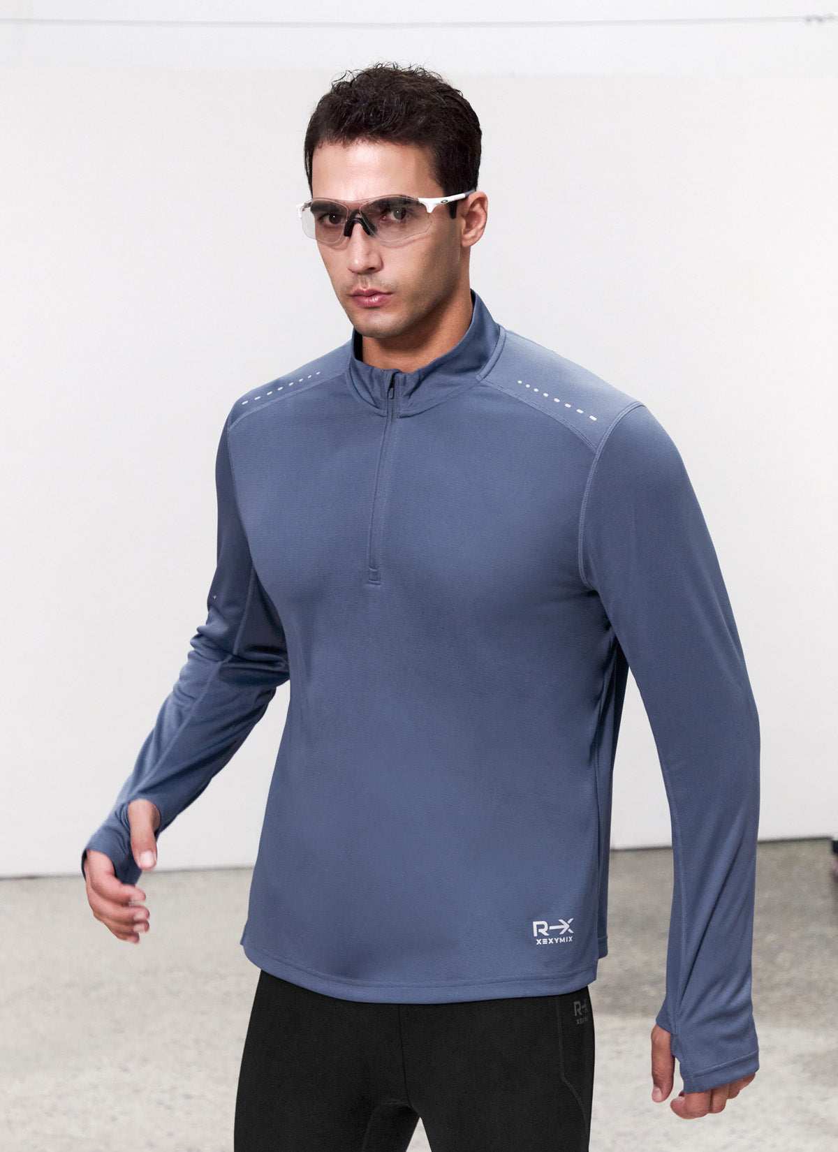 RX Stretch Mens Fingerhole Half Zip up