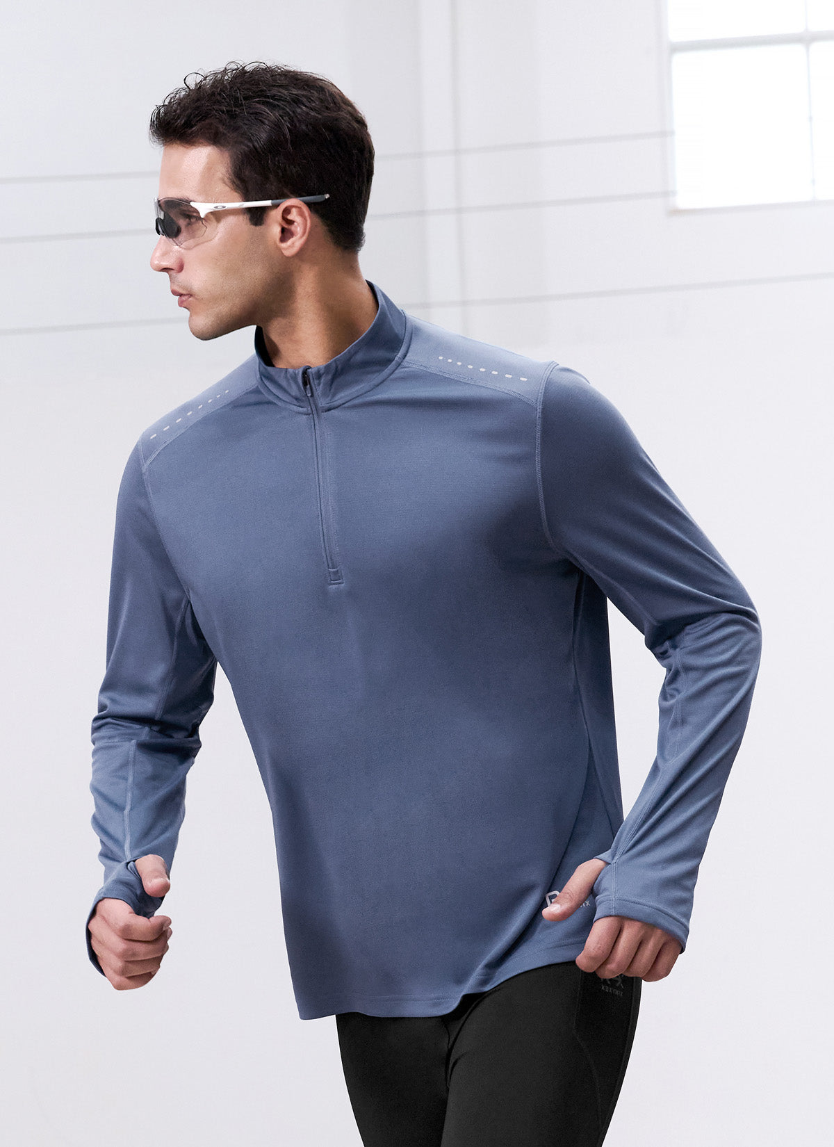 RX Stretch Mens Fingerhole Half Zip up