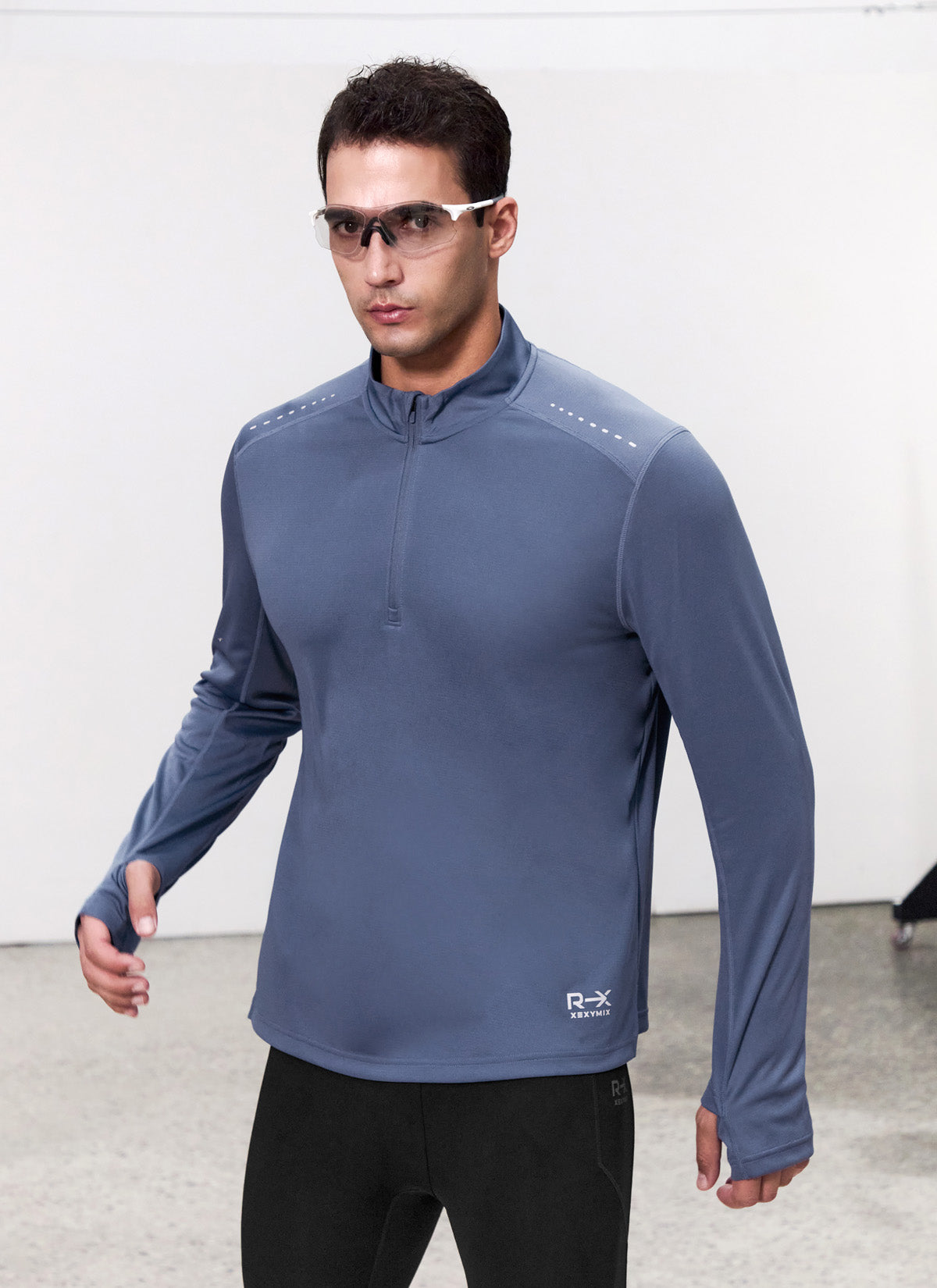 RX Stretch Mens Fingerhole Half Zip up