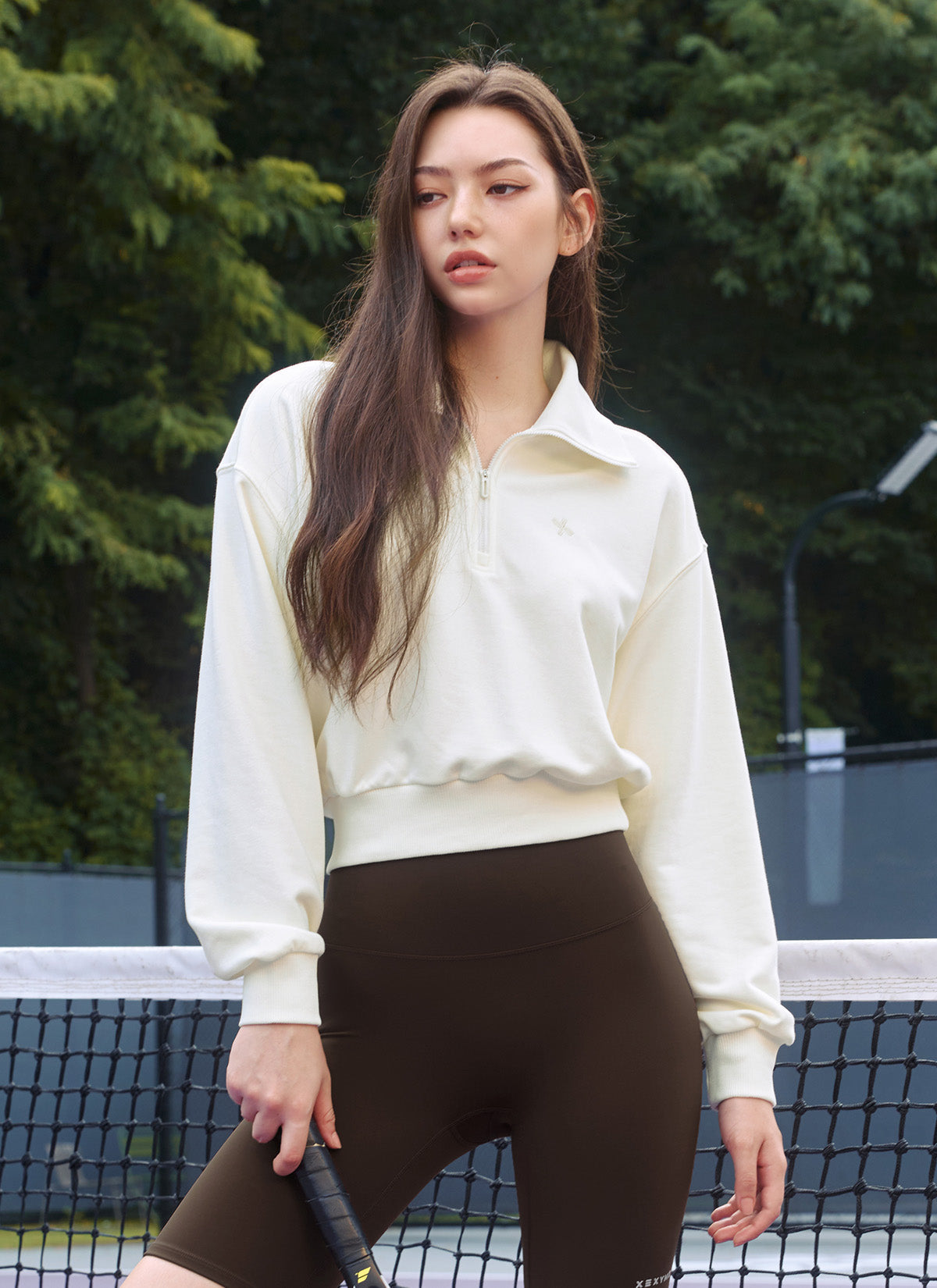 Logo High Neck Zip-up Sweatshirt