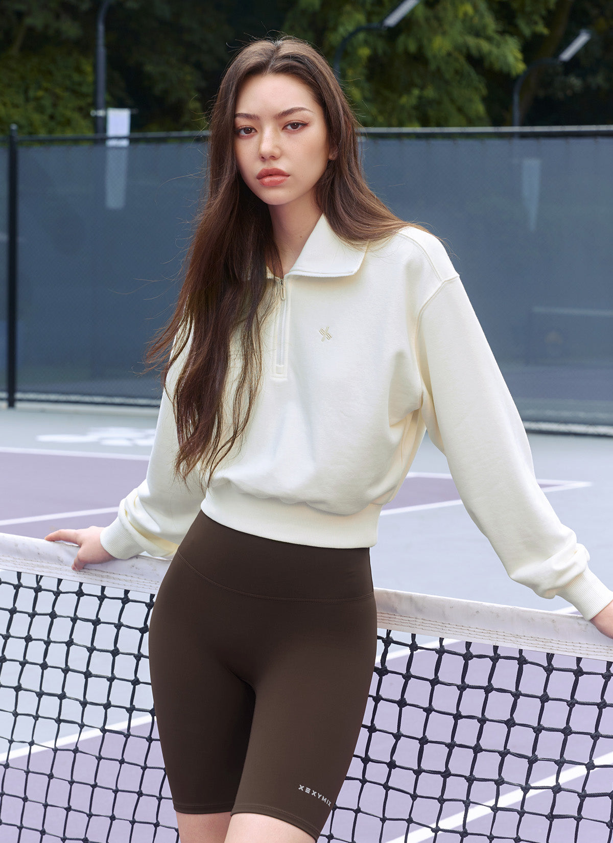 Logo High Neck Zip-up Sweatshirt