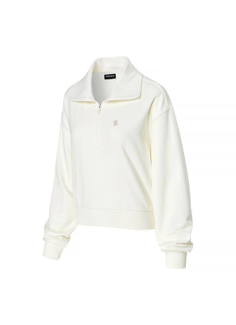 Logo High Neck Zip-up Sweatshirt